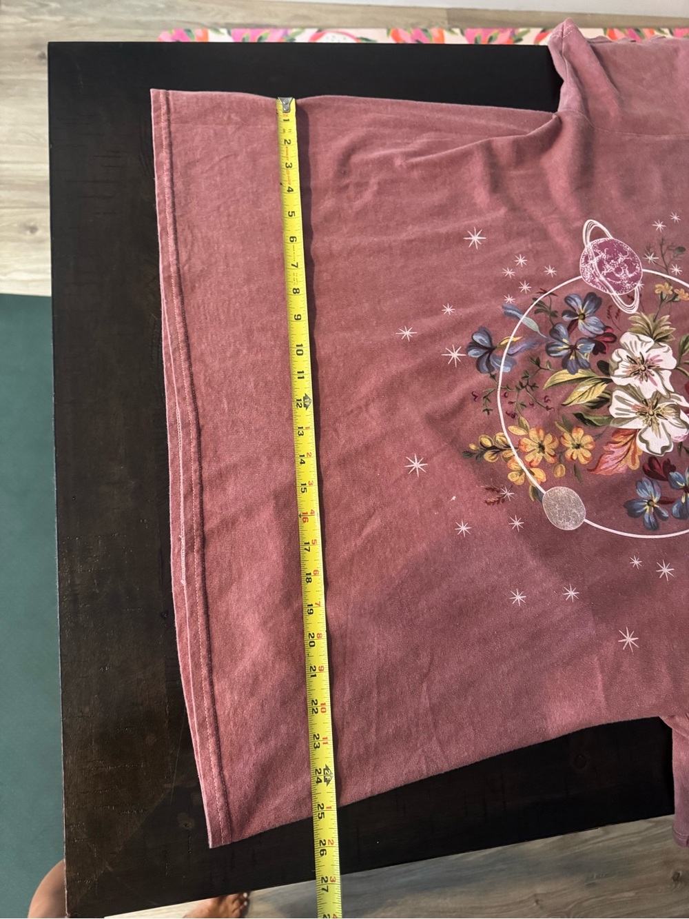 Oversized Floral Moon Graphic Tee - Dusty Rose - Picture 7 of 8